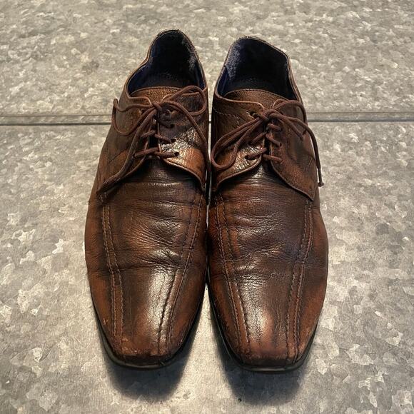 Kenzo Mens Brown Leather Square Toe Dress Shoes 6.5 Business Casual Designer main image 13